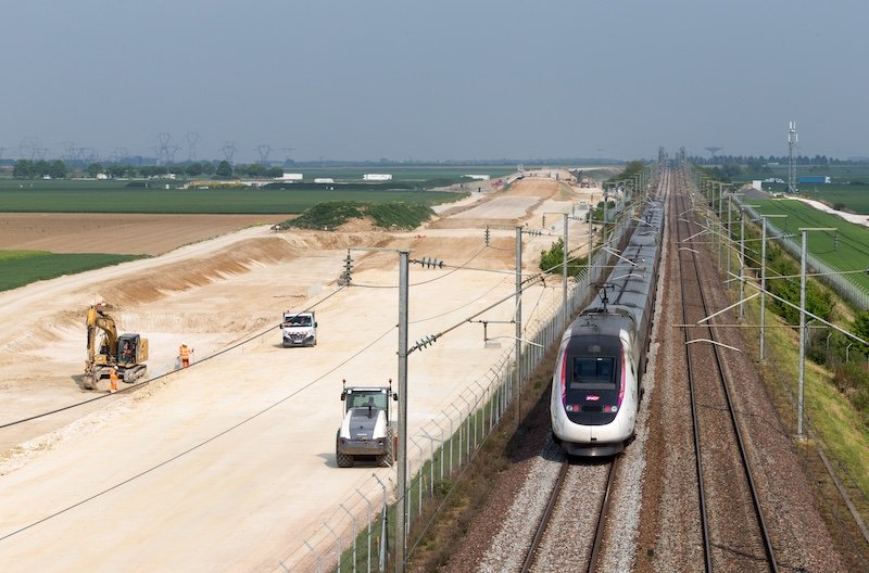 Chantier du CDG Express entre Villeparisis-Mitry le neuf et l'aéroport Charles de Gaulle.